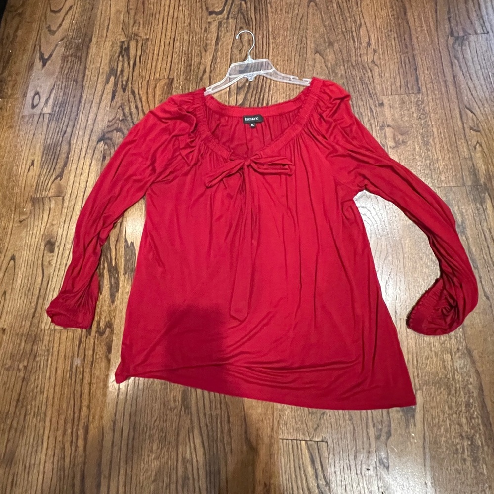 Karen Kane Red Blouse Top Sz XL
